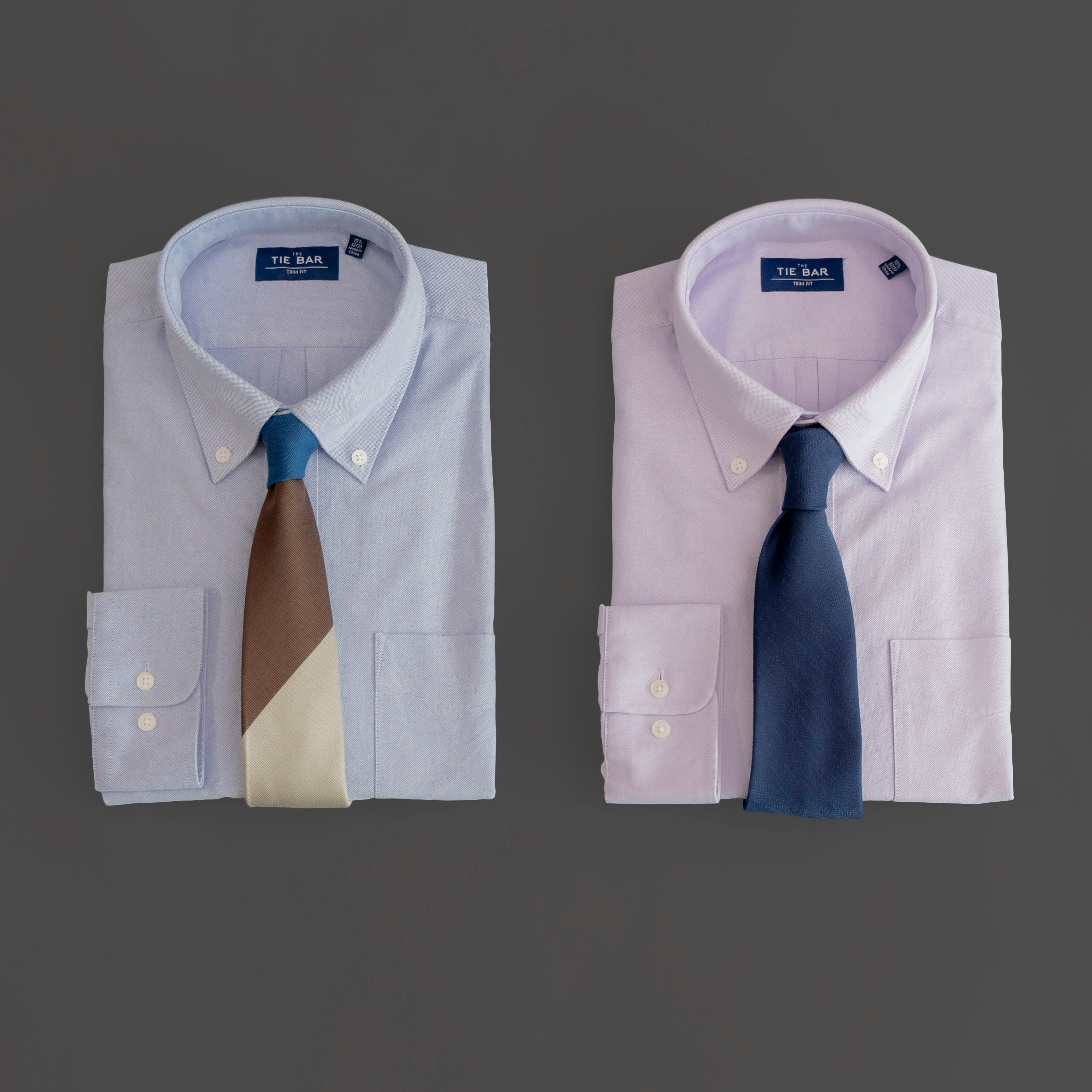 Classic Formal Shirt & Tie Set – Blue & Lavender