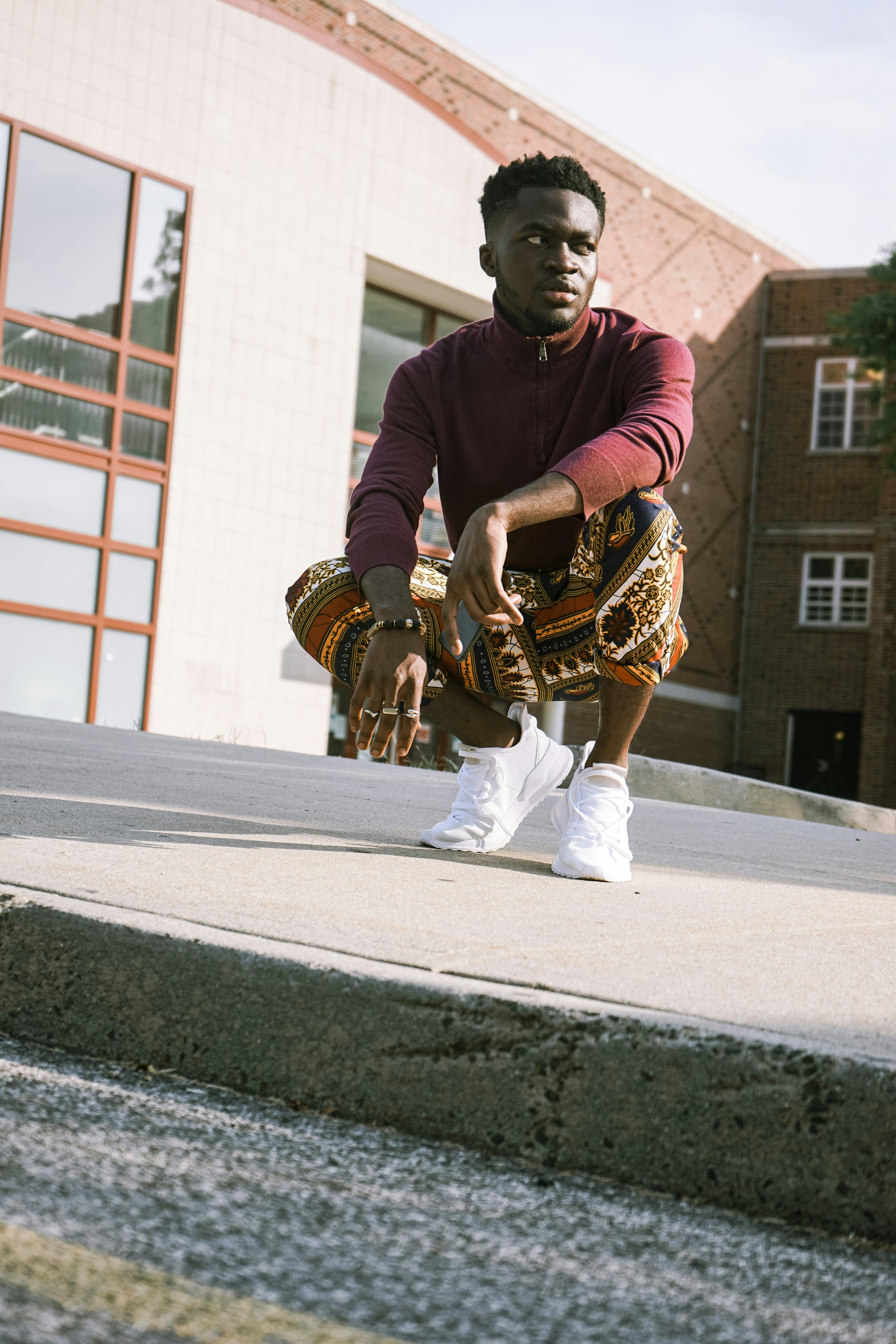 Bold Ethnic Print Jogger Pants