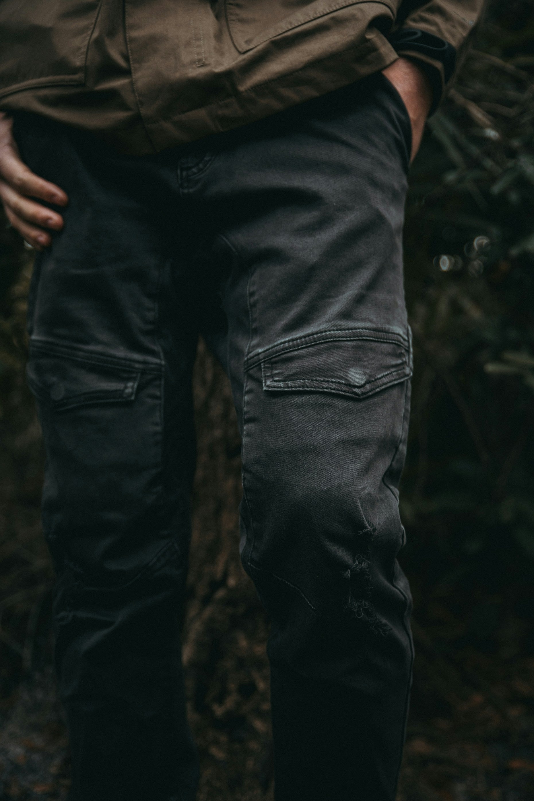 Rugged Black Cargo Pants